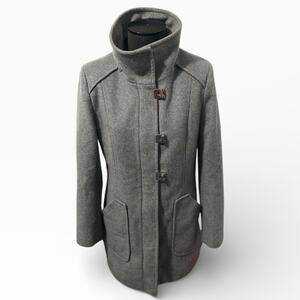 Calvin Klein Women's Peacoat Size 8 Gray Wool Blend Button Up No Hood Coat
